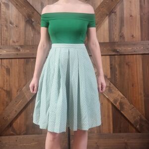 Modcloth off the shoulder green dress
